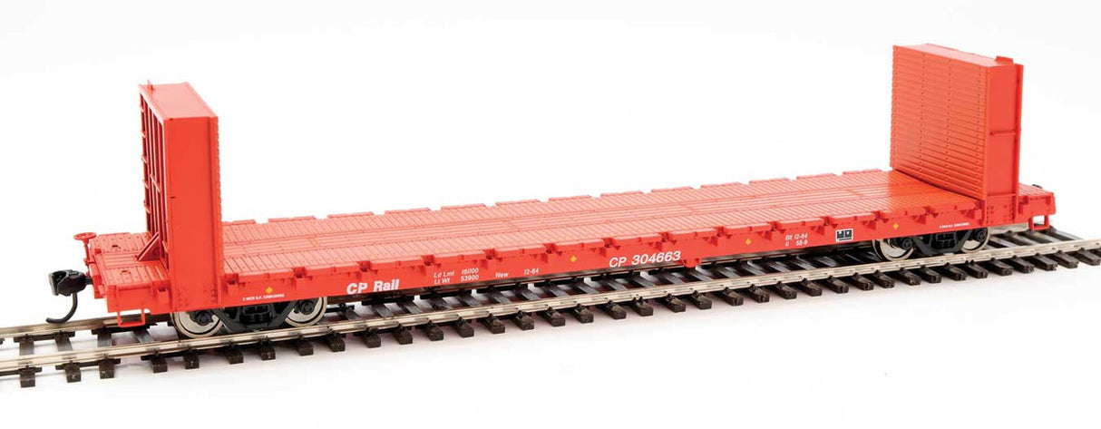 Walthers 910-5837 60' Pullman-Standard Bulkhead Flatcar (48' IL) CP Canadian Pacific #304663 HO Scale