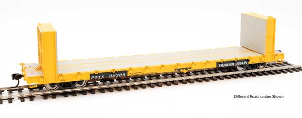 Walthers 910-5852 60' Pullman-Standard Bulkhead Flatcar (48' IL) PTTX Trailer Train #92344 HO Scale