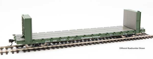 Walthers 910-5855 60' Pullman-Standard Bulkhead Flatcar (48' IL) CLC - Weyerhaeuser #1106 HO Scale