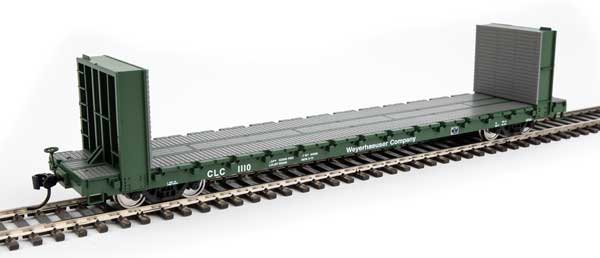 Walthers 910-5881 60' Pullman-Standard Bulkhead Flatcar (48' IL) Weyerhaeuser #1110 HO Scale