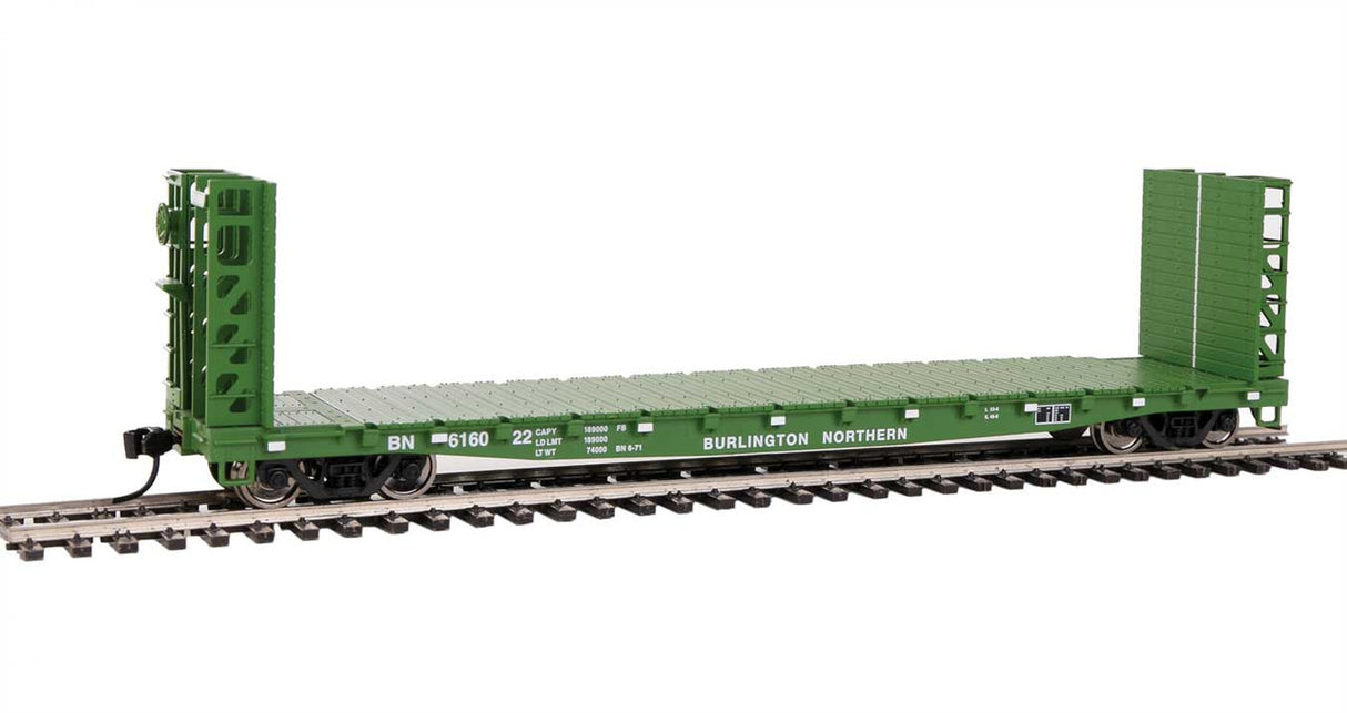 Walthers 5906 53' GSC Bulkhead Flatcar BN - Burlington Northern #616047 (Cascade Green) HO Scale 910-5906