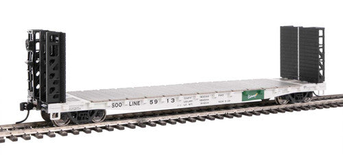 Walthers 5913 53' GSC Bulkhead Flatcar SOO - Soo Line #5913 (white, black, green) HO Scale 910-5913