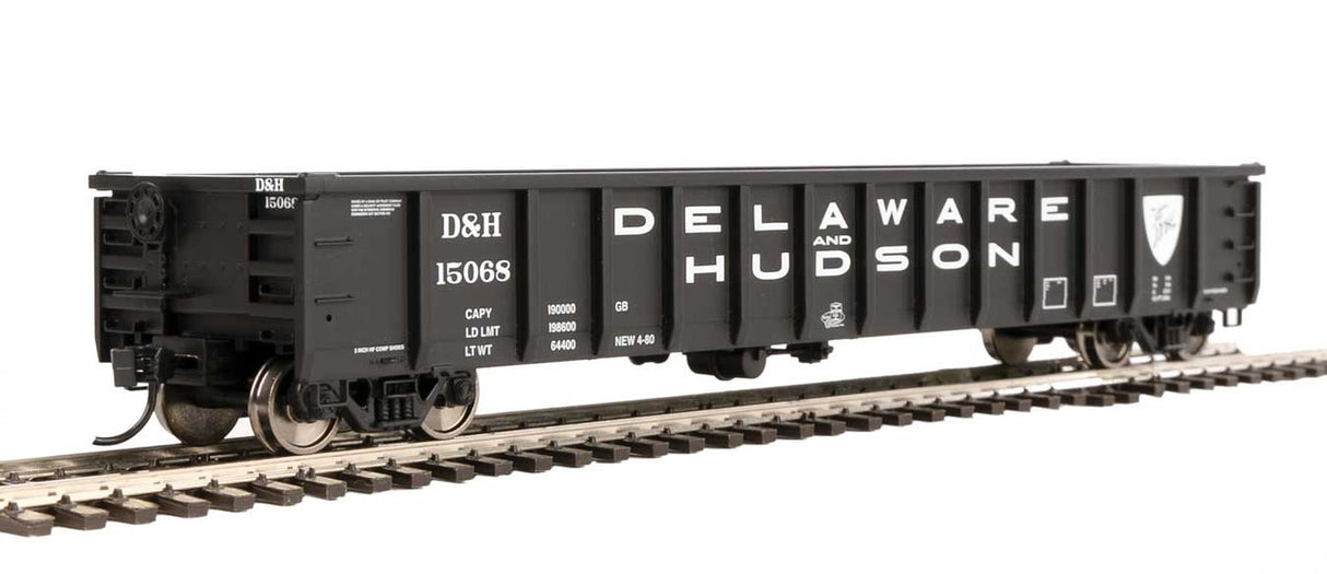 Walthers Mainline 910-6273 53' Railgon D&H - Delaware & Hudson #15068 (black, white, large name) HO Scale