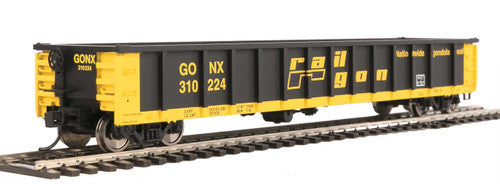 Walthers Mainline 910-6278 53' Railgon Railgon GONX #310224 (as-built; black, yellow) HO Scale