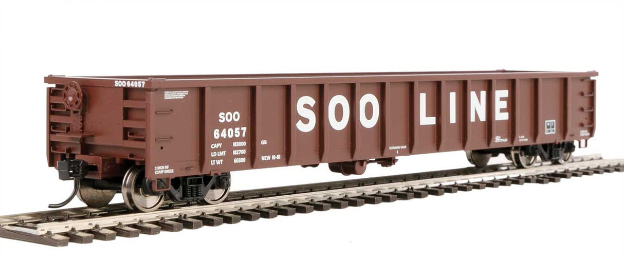 Walthers Mainline 910-6285 53' Railgon Soo - Soo Line #64057 (oxide, white, large name) HO Scale