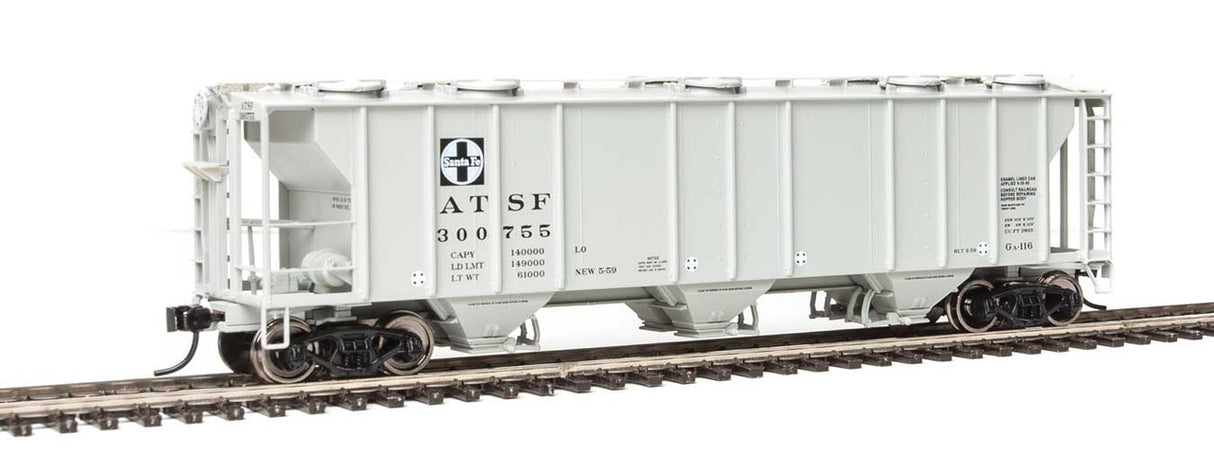 Walthers Mainline 910-7007 50' PS-2 2893 3-Bay Covered Hopper - ATSF - Santa Fe #300755 HO Scale