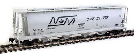 Walthers 910-7857c National Railways of Mexico NdeM #118562 (gray, black Script Lettering) 59' Cylindrical Hopper HO Scale