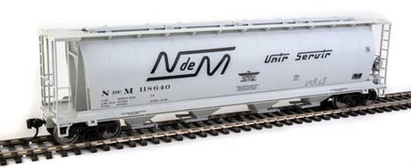 Walthers 910-7858c National Railways of Mexico NdeM #118640 (gray, black Script Lettering) 59' Cylindrical Hopper HO Scale