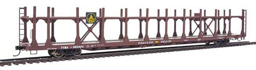 Walthers 910-8005 89' Flatcar w/Bi-Level Open Auto Rack B&O - Baltimore & Ohio Rack, Trailer Train Flatcar TTBX #962924 HO Scale