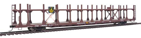 Walthers 910-8007 89' Flatcar w/Bi-Level Open Auto Rack B&O - Baltimore & Ohio Rack, Trailer Train Flatcar TTBX #962945 HO Scale