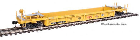Walthers 910-8409 Thrall Rebuilt 40' Well Car TTX DTTX #53125 (yellow, black, small red TTX and Next Road logo, yellow consp)) HO Scale