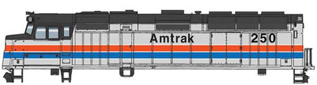 Walthers Mainline 910-19463 EMD F40PH Amtrak(R) #250 (Phase II, silver, red, white, blue, black) ESU Sound and DCC HO Scale