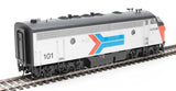 Walthers 19958 EMD F7 A - Amtrak #101 (Phase I; silver, red, blue, black) - DCC & Sound HO Scale