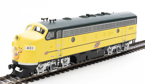 Walthers 19968 EMD F7 A/B - C&NW - Chicago & North Western #401, #410 (yellow, green, silver, black) - DCC & Sound HO Scale