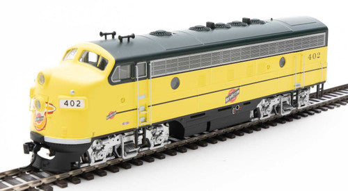 Walthers 19969 EMD F7 A/B - C&NW - Chicago & North Western #402, #411 (yellow, green, silver, black) - DCC & Sound HO Scale