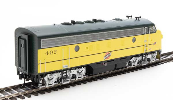 Walthers 19969 EMD F7 A/B - C&NW - Chicago & North Western #402, #411 (yellow, green, silver, black) - DCC & Sound HO Scale