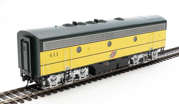 Walthers 19969 EMD F7 A/B - C&NW - Chicago & North Western #402, #411 (yellow, green, silver, black) - DCC & Sound HO Scale