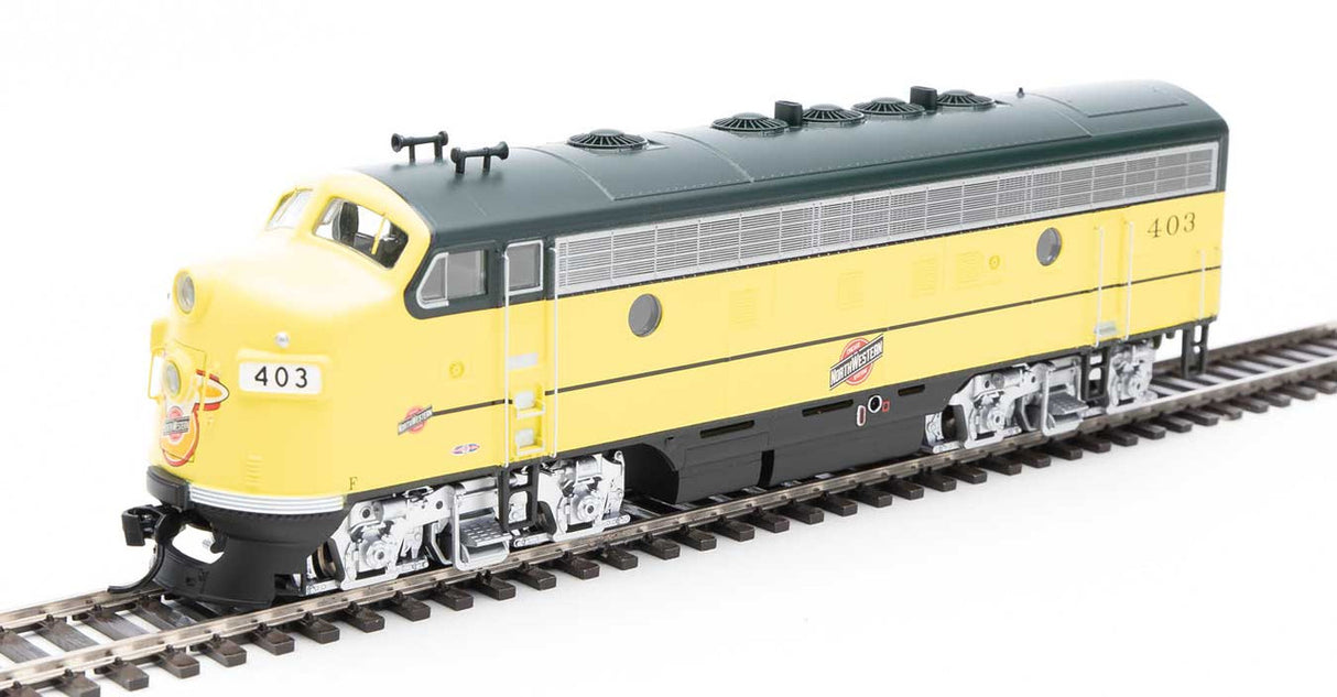 Walthers 19970 EMD F7 A - C&NW - Chicago & North Western #403 (yellow, green, black, silver) - DCC & Sound HO Scale