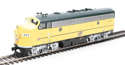 Walthers 19970 EMD F7 A - C&NW - Chicago & North Western #403 (yellow, green, black, silver) - DCC & Sound HO Scale