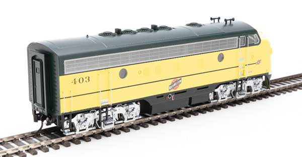 Walthers 19970 EMD F7 A - C&NW - Chicago & North Western #403 (yellow, green, black, silver) - DCC & Sound HO Scale