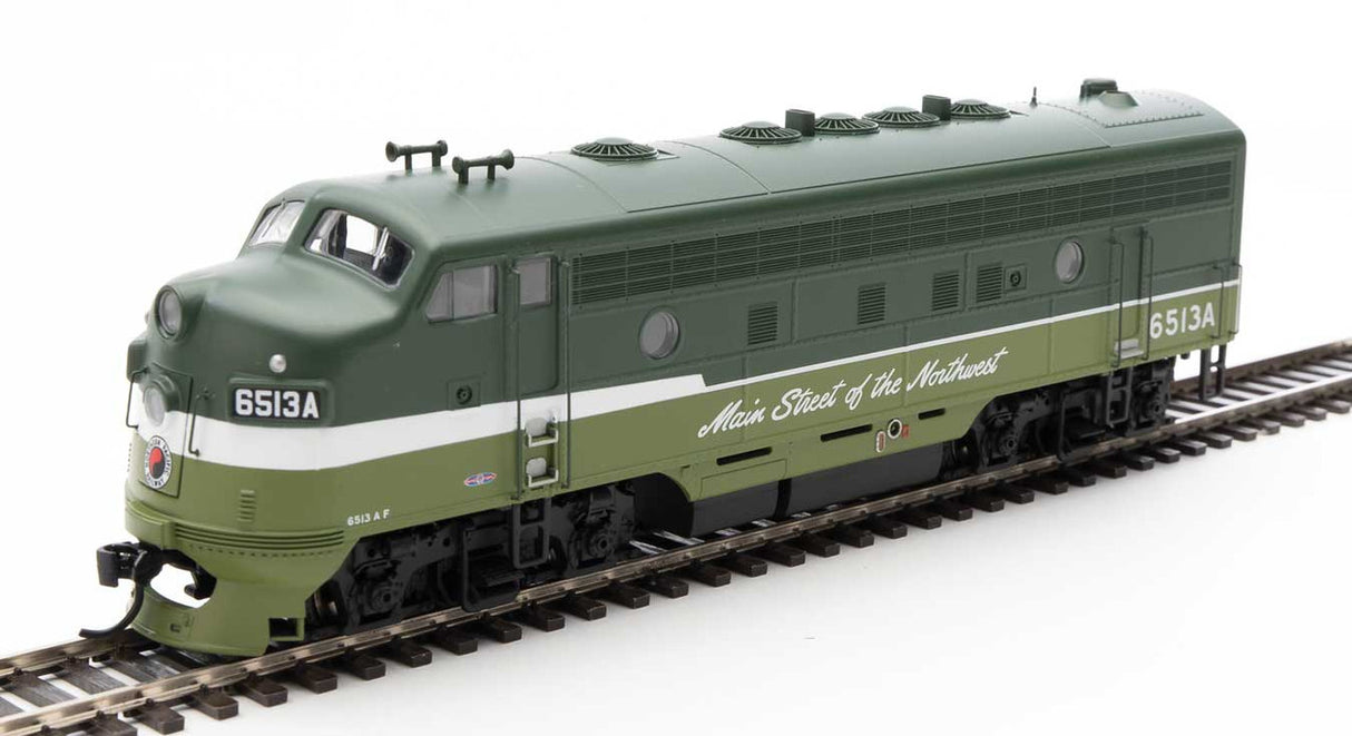 Walthers 19976 EMD F7 A/B - NP - Northern Pacific #6513A, #6513B (two-tone green, white, black) - DCC & Sound HO Scale