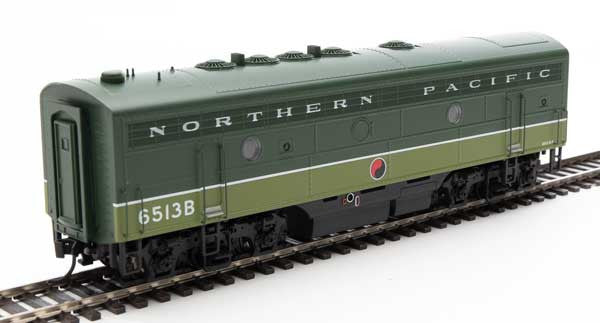 Walthers 19976 EMD F7 A/B - NP - Northern Pacific #6513A, #6513B (two-tone green, white, black) - DCC & Sound HO Scale