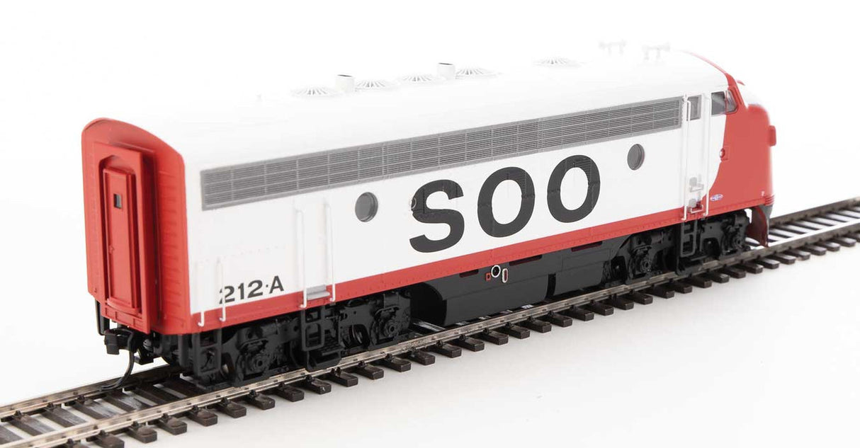 Walthers 19979 EMD F7 A/B - Soo Line #212A, #2201C (red, white, black) - DCC & Sound HO Scale