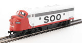 Walthers 19980 EMD F7 A/B - Soo Line #2201A, #2204C (red, white, black) - DCC & Sound HO Scale