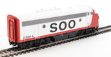 Walthers 19980 EMD F7 A/B - Soo Line #2201A, #2204C (red, white, black) - DCC & Sound HO Scale