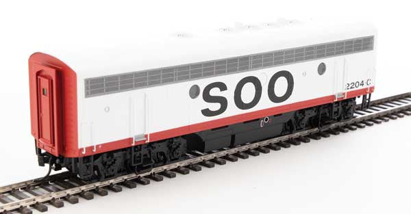 Walthers 19980 EMD F7 A/B - Soo Line #2201A, #2204C (red, white, black) - DCC & Sound HO Scale