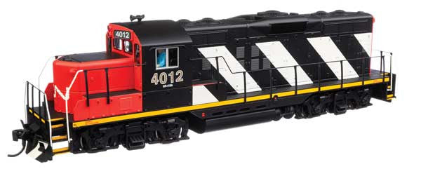 Walthers 910-20432 EMD GP9 Phase II Canadian National #4012 (black, red, white stripes) DCC & Sound HO Scale