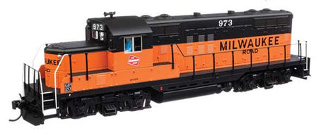 Walthers 910-20440 EMD GP9 Phase II Milwaukee Road #973 (orange, black; rebuild w/GP20 ID plate) DCC & Sound HO Scale