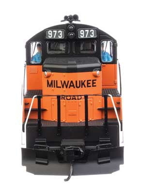 Walthers 910-20440 EMD GP9 Phase II Milwaukee Road #973 (orange, black; rebuild w/GP20 ID plate) DCC & Sound HO Scale