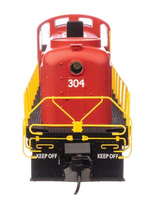 Walthers 20708 Alco RS-2 - GBW Green Bay & Western #304 - Water-cooled stack (red, black, white, yellow) - DCC & Sound HO Scale