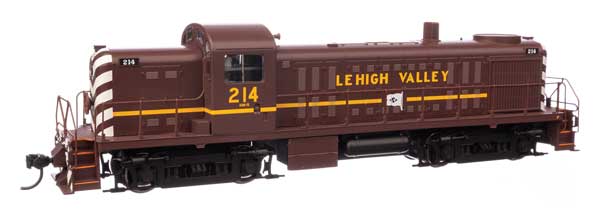 Walthers 20709 Alco RS-2 - LV Lehigh Valley #214 - Water-cooled stack (Tuscan Red, black, yellow, white) - DCC & Sound HO Scale