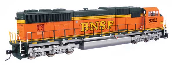 Walthers 910-21003 EMD SD75M BNSF Railway #8252 (orange, black, green, silver, Heritage II) DCC & Sound HO Scale