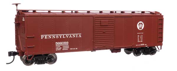 Walthers 910-40967 40' Early X29 Boxcar PRR Pennsylvania Railroad #566099 Circle Keystone (Tuscan, white) HO Scale