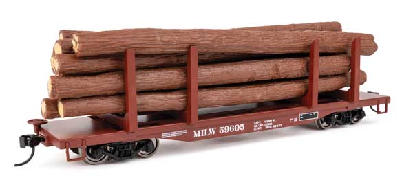 Walthers 910-50907 45' Logging Flatcar - MILW Milwaukee Road #59659 HO Scale