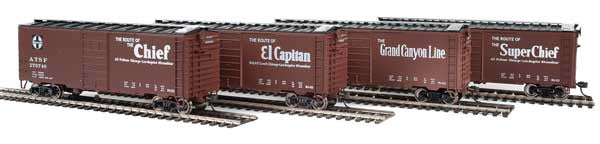 Walthers 910-51402 40' PS-1 Santa Fe Slogan Boxcar Set #3 4-Pack HO Scale