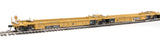 Walthers 910-55647 Thrall 5-Unit Rebuilt 40' Well Car Trailer-Train DTTX #740841 A-E (yellow, Large Black & White Logo) HO Scale
