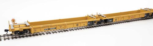 Walthers 910-55650 Thrall 5-Unit Rebuilt 40' Well Car Trailer-Train DTTX #748281 A-E (yellow, Small Red Logo) HO Scale