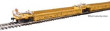 Walthers 910-55657 Thrall 5-Unit Rebuilt 40' Well Car Santa Fe Leasing SFLC #1027 A-E (yellow, black, yellow conspicuity stripes) HO Scale