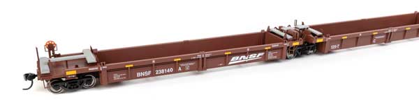 Walthers 910-55660 Thrall 5-Unit Rebuilt 40' Well Car BNSF Railway #238140 A-E (Boxcar Red, white; Wedge Logo, Yellow Markings) HO Scale