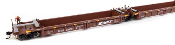 Walthers 910-55661 Thrall 5-Unit Rebuilt 40' Well Car BNSF Railway #238175 A-E (Boxcar Red, white; Wedge Logo, Yellow Markings) HO Scale