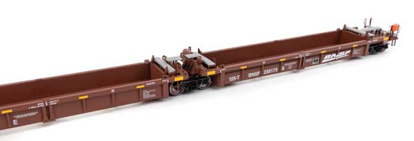 Walthers 910-55661 Thrall 5-Unit Rebuilt 40' Well Car BNSF Railway #238175 A-E (Boxcar Red, white; Wedge Logo, Yellow Markings) HO Scale