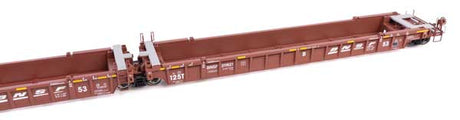 Walthers 910-55804 NSC Articulated 3-Unit 53' Well Car BNSF Railway #211621 (brown, white) HO Scale