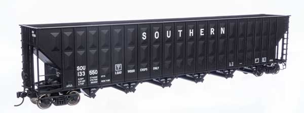 Walthers 910-56329 7000CF Wood Chip Hopper SOU Southern #133550 (black) HO Scale