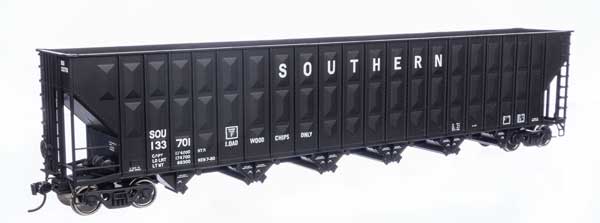 Walthers 910-56331 7000CF Wood Chip Hopper SOU Southern #133701 (black) HO Scale