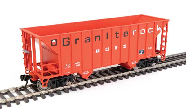 Walthers 910-56608 34' 100-Ton 2-Bay Hopper - Granite Rock GRCX #1823 HO Scale