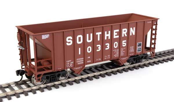 Walthers 910-56620c 34' 100-Ton 2-Bay Hopper - Southern Railway SOU #103305 (brown) HO Scale